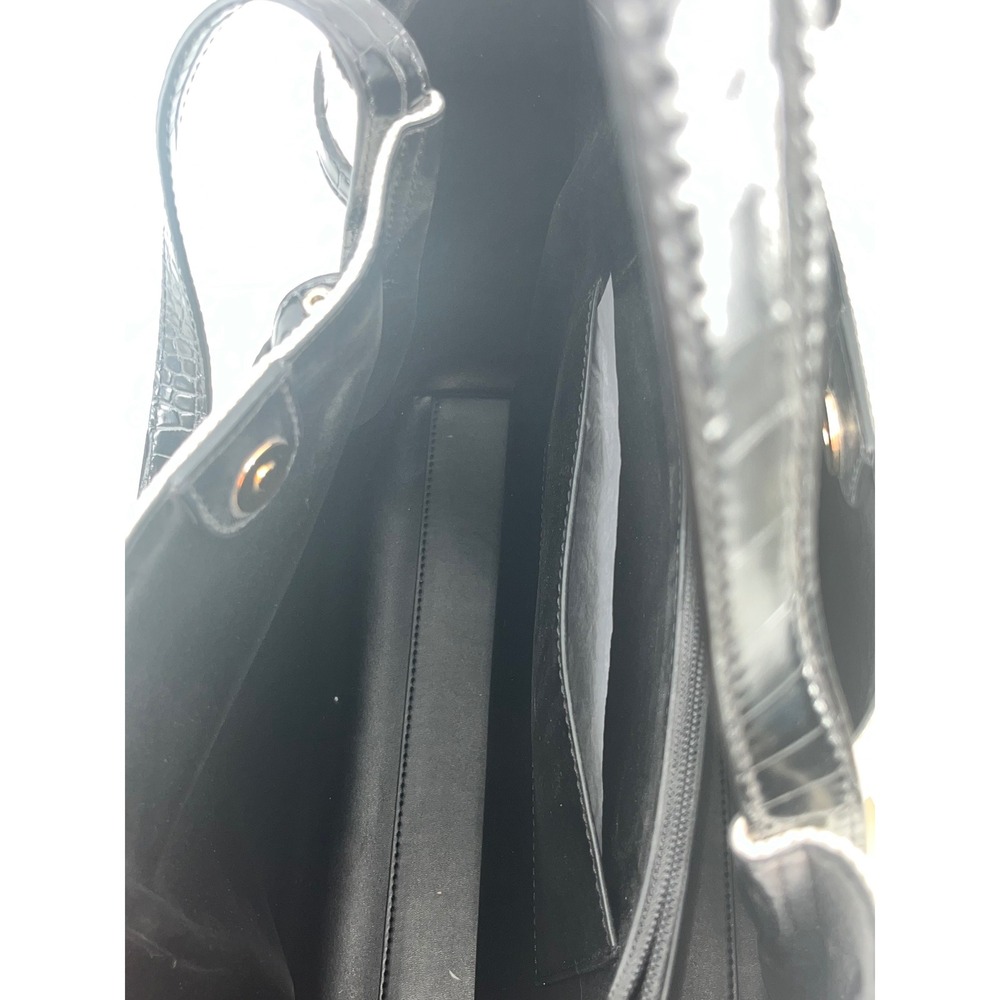 Michael Kors Emilia Large EW Tote Bag Black Trim Canvas Designer Purse - Picture 5 of 9